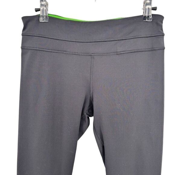 Lululemon Run Inspire Crop Leggings Black/Frond Green Size 6 - Picture 5 of 12